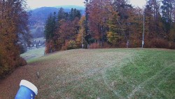 Prostřední část sjezdovky a snowpark