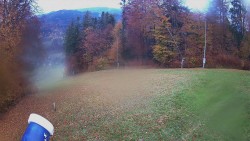 Prostřední část sjezdovky a snowpark
