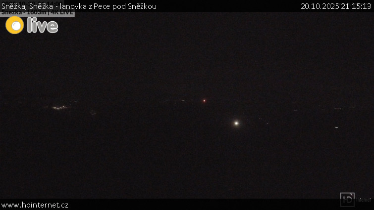 Sněžka - Sněžka - lanovka z Pece pod Sněžkou - 20.10.2025 v 21:15 Sněžka - Sněžka - lanovka z Pece pod Sněžkou - 20.10.2025 v 21:15