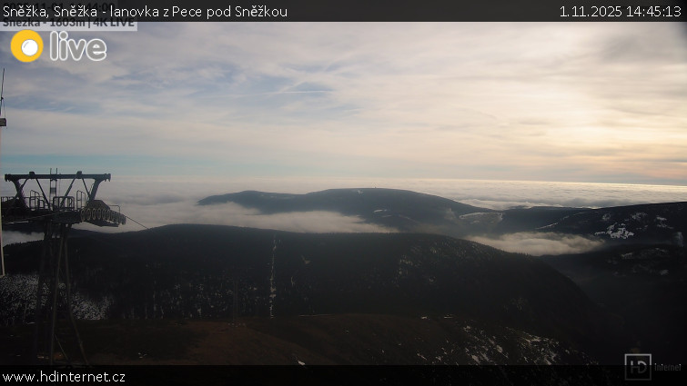 Sněžka - Sněžka - lanovka z Pece pod Sněžkou - 1.11.2025 v 14:45 Sněžka - Sněžka - lanovka z Pece pod Sněžkou - 1.11.2025 v 14:45