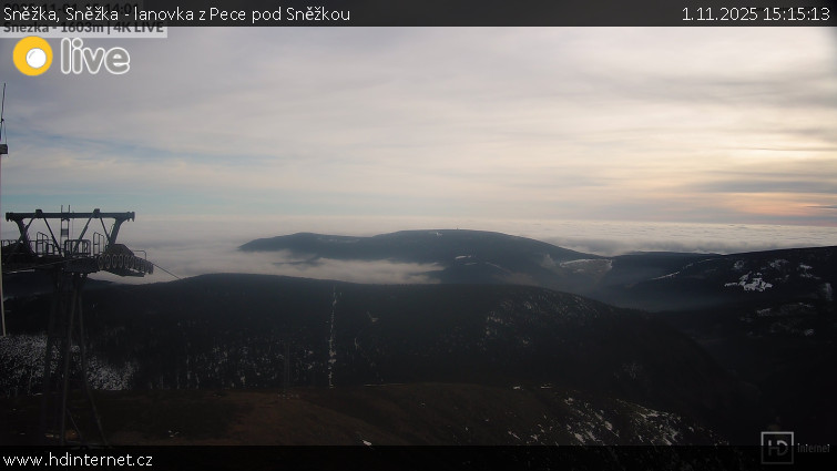 Sněžka - Sněžka - lanovka z Pece pod Sněžkou - 1.11.2025 v 15:15 Sněžka - Sněžka - lanovka z Pece pod Sněžkou - 1.11.2025 v 15:15