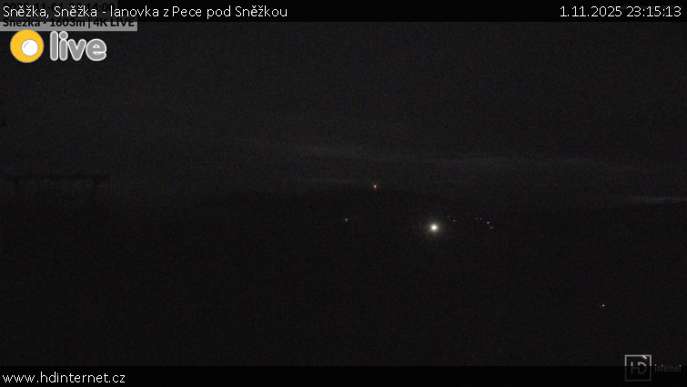 Sněžka - Sněžka - lanovka z Pece pod Sněžkou - 1.11.2025 v 23:15 Sněžka - Sněžka - lanovka z Pece pod Sněžkou - 1.11.2025 v 23:15