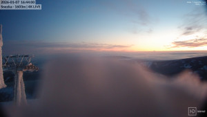 Sněžka - Sněžka - lanovka z Pece pod Sněžkou - 7.1.2026 v 16:45 Sněžka - Sněžka - lanovka z Pece pod Sněžkou - 7.1.2026 v 16:45