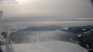 Sněžka - Sněžka - lanovka z Pece pod Sněžkou - 19.2.2026 v 10:45 Sněžka - Sněžka - lanovka z Pece pod Sněžkou - 19.2.2026 v 10:45