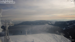 Sněžka - Sněžka - lanovka z Pece pod Sněžkou - 19.2.2026 v 14:45 Sněžka - Sněžka - lanovka z Pece pod Sněžkou - 19.2.2026 v 14:45
