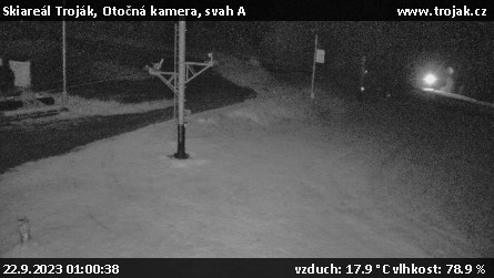 Skiareál Troják - Otočná kamera, svah A - 22.9.2023 v 01:00
