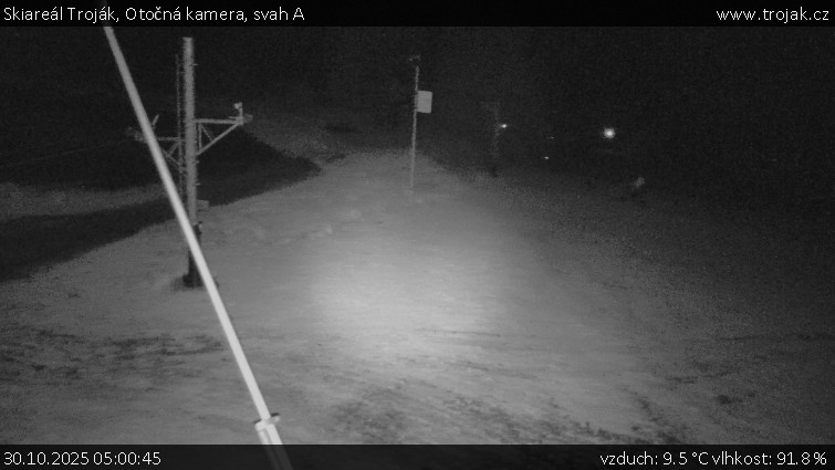 Skiareál Troják - Otočná kamera, svah A - 30.10.2025 v 05:00 Skiareál Troják - Otočná kamera, svah A - 30.10.2025 v 05:00