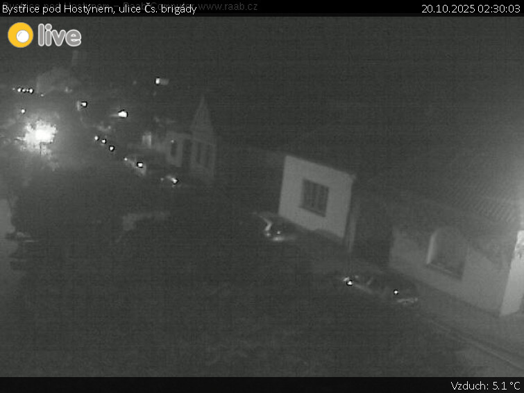 Město Bystřice pod Hostýnem - Bystřice pod Hostýnem, ulice Čs. brigády - 20.10.2025 v 02:30 Město Bystřice pod Hostýnem - Bystřice pod Hostýnem, ulice Čs. brigády - 20.10.2025 v 02:30
