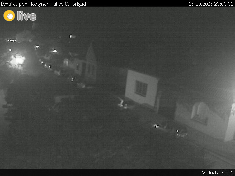 Město Bystřice pod Hostýnem - Bystřice pod Hostýnem, ulice Čs. brigády - 26.10.2025 v 23:00 Město Bystřice pod Hostýnem - Bystřice pod Hostýnem, ulice Čs. brigády - 26.10.2025 v 23:00