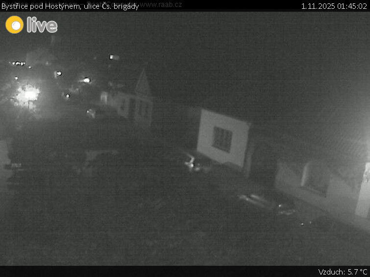 Město Bystřice pod Hostýnem - Bystřice pod Hostýnem, ulice Čs. brigády - 1.11.2025 v 01:45 Město Bystřice pod Hostýnem - Bystřice pod Hostýnem, ulice Čs. brigády - 1.11.2025 v 01:45