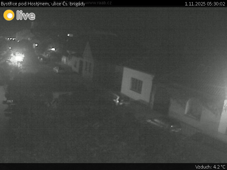 Město Bystřice pod Hostýnem - Bystřice pod Hostýnem, ulice Čs. brigády - 1.11.2025 v 05:30 Město Bystřice pod Hostýnem - Bystřice pod Hostýnem, ulice Čs. brigády - 1.11.2025 v 05:30