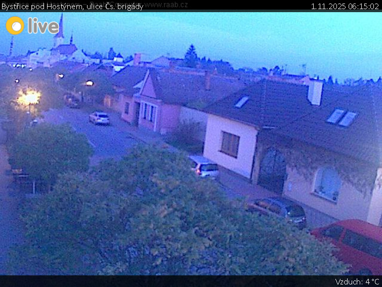 Město Bystřice pod Hostýnem - Bystřice pod Hostýnem, ulice Čs. brigády - 1.11.2025 v 06:15 Město Bystřice pod Hostýnem - Bystřice pod Hostýnem, ulice Čs. brigády - 1.11.2025 v 06:15