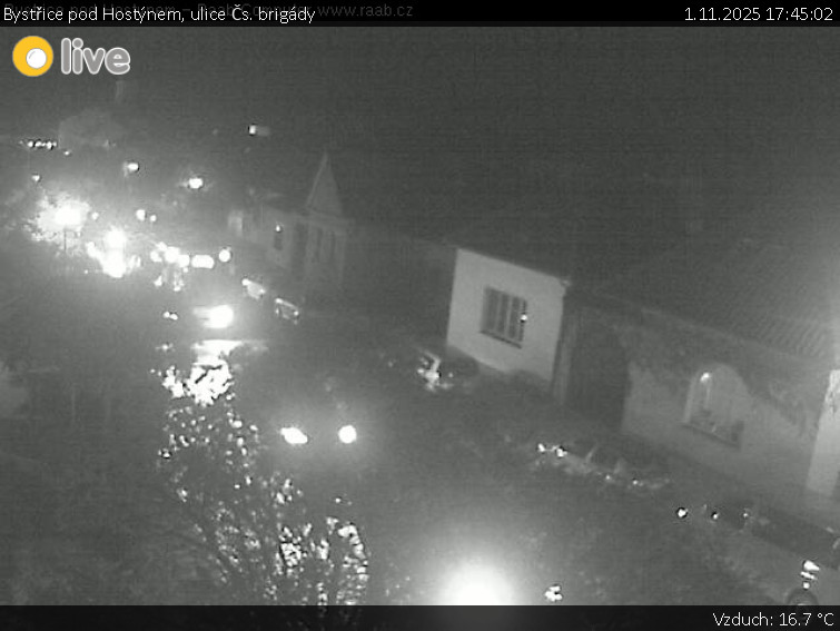 Město Bystřice pod Hostýnem - Bystřice pod Hostýnem, ulice Čs. brigády - 1.11.2025 v 17:45 Město Bystřice pod Hostýnem - Bystřice pod Hostýnem, ulice Čs. brigády - 1.11.2025 v 17:45