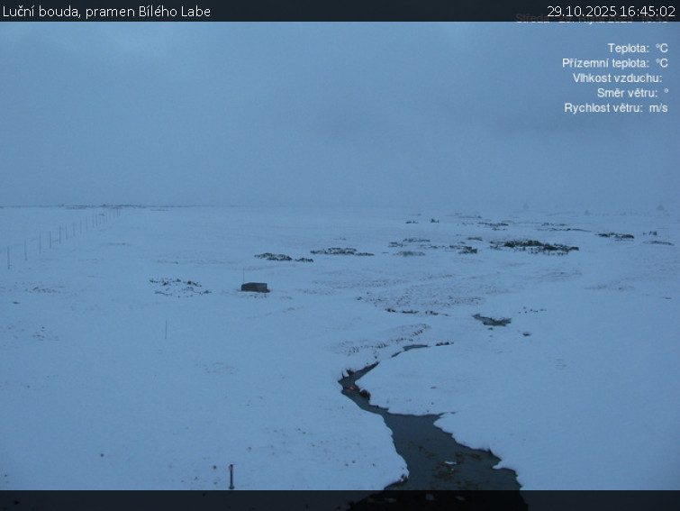 Luční bouda - Luční bouda, pramen Bílého Labe - 29.10.2025 v 16:45 Luční bouda - Luční bouda, pramen Bílého Labe - 29.10.2025 v 16:45