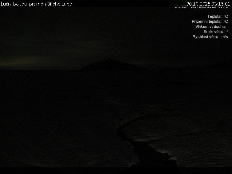 Luční bouda - Luční bouda, pramen Bílého Labe - 30.10.2025 v 03:15 Luční bouda - Luční bouda, pramen Bílého Labe - 30.10.2025 v 03:15