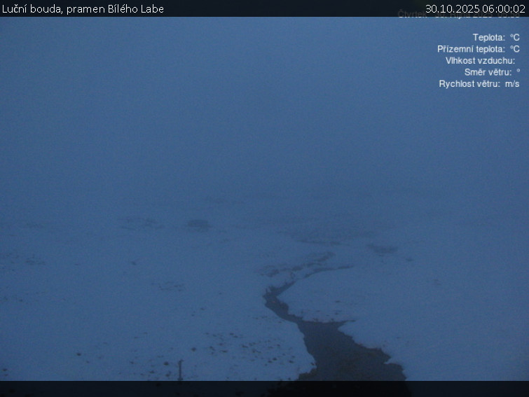 Luční bouda - Luční bouda, pramen Bílého Labe - 30.10.2025 v 06:00 Luční bouda - Luční bouda, pramen Bílého Labe - 30.10.2025 v 06:00
