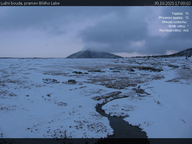 Luční bouda - Luční bouda, pramen Bílého Labe - 30.10.2025 v 17:00 Luční bouda - Luční bouda, pramen Bílého Labe - 30.10.2025 v 17:00
