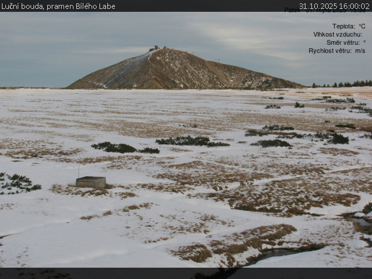 Luční bouda - Luční bouda, pramen Bílého Labe - 31.10.2025 v 16:00 Luční bouda - Luční bouda, pramen Bílého Labe - 31.10.2025 v 16:00