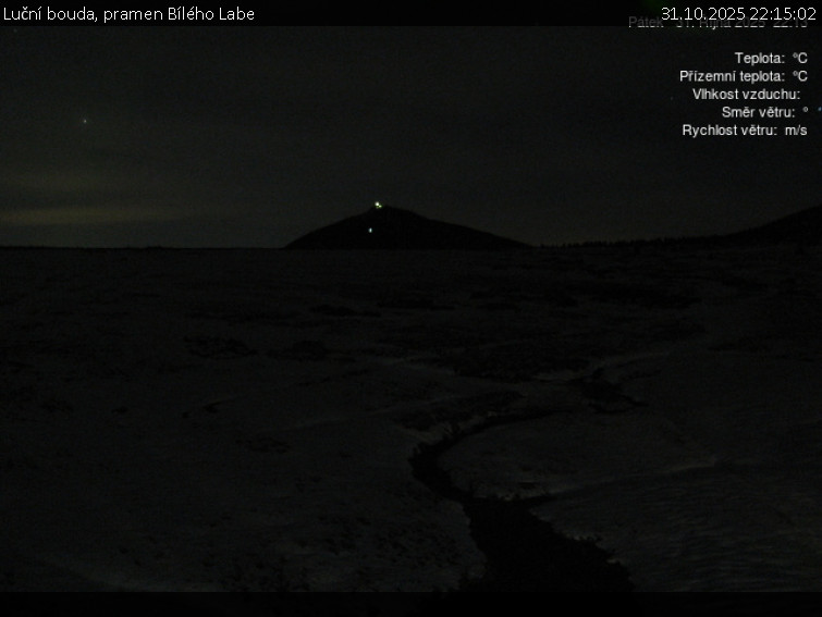 Luční bouda - Luční bouda, pramen Bílého Labe - 31.10.2025 v 22:15 Luční bouda - Luční bouda, pramen Bílého Labe - 31.10.2025 v 22:15