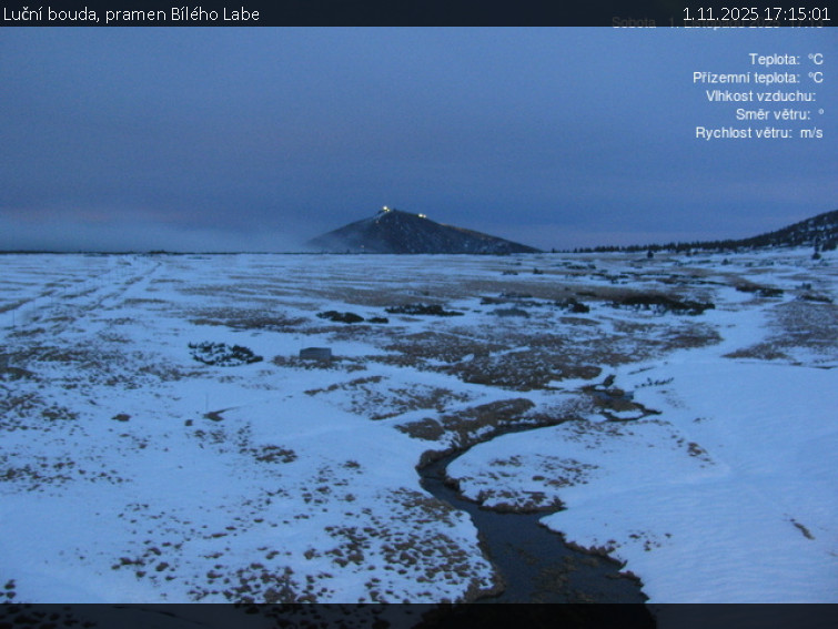 Luční bouda - Luční bouda, pramen Bílého Labe - 1.11.2025 v 17:15 Luční bouda - Luční bouda, pramen Bílého Labe - 1.11.2025 v 17:15