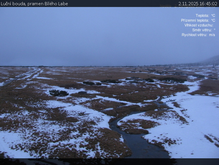 Luční bouda - Luční bouda, pramen Bílého Labe - 2.11.2025 v 16:45 Luční bouda - Luční bouda, pramen Bílého Labe - 2.11.2025 v 16:45