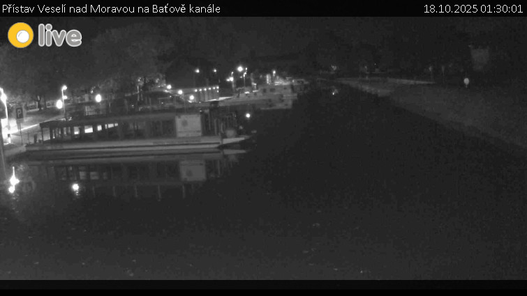 Baťův kanál - Přístav Veselí nad Moravou na Baťově kanále - 18.10.2025 v 01:30 Baťův kanál - Přístav Veselí nad Moravou na Baťově kanále - 18.10.2025 v 01:30
