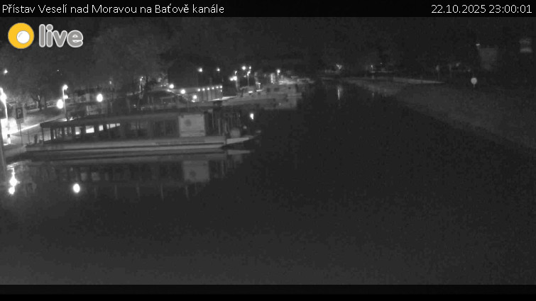 Baťův kanál - Přístav Veselí nad Moravou na Baťově kanále - 22.10.2025 v 23:00 Baťův kanál - Přístav Veselí nad Moravou na Baťově kanále - 22.10.2025 v 23:00