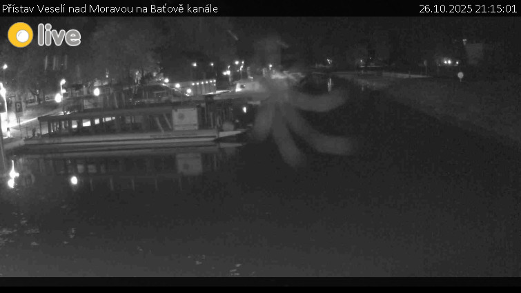 Baťův kanál - Přístav Veselí nad Moravou na Baťově kanále - 26.10.2025 v 21:15 Baťův kanál - Přístav Veselí nad Moravou na Baťově kanále - 26.10.2025 v 21:15