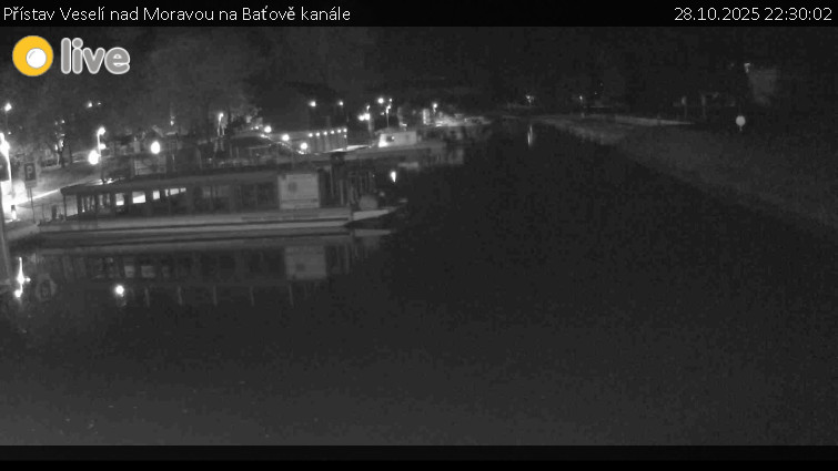 Baťův kanál - Přístav Veselí nad Moravou na Baťově kanále - 28.10.2025 v 22:30 Baťův kanál - Přístav Veselí nad Moravou na Baťově kanále - 28.10.2025 v 22:30