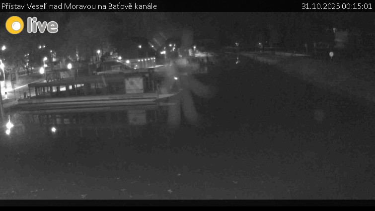 Baťův kanál - Přístav Veselí nad Moravou na Baťově kanále - 31.10.2025 v 00:15 Baťův kanál - Přístav Veselí nad Moravou na Baťově kanále - 31.10.2025 v 00:15