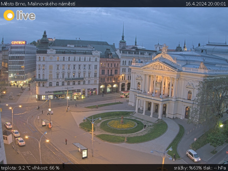 Město Brno - Malinovského náměstí - 16.4.2024 v 20:00