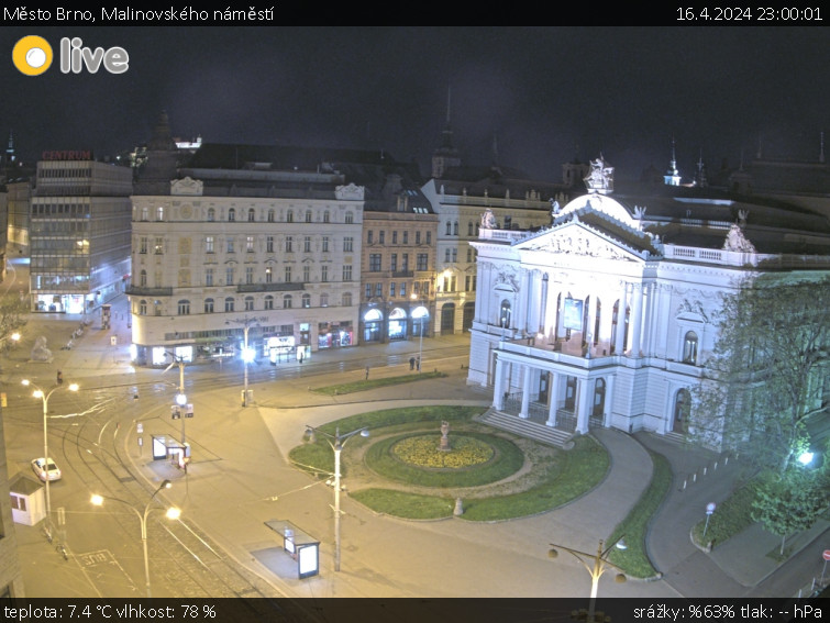 Město Brno - Malinovského náměstí - 16.4.2024 v 23:00