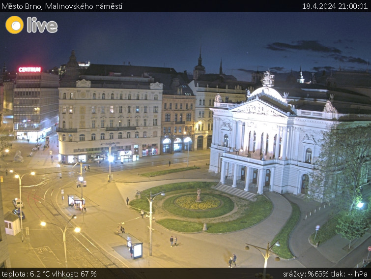 Město Brno - Malinovského náměstí - 18.4.2024 v 21:00