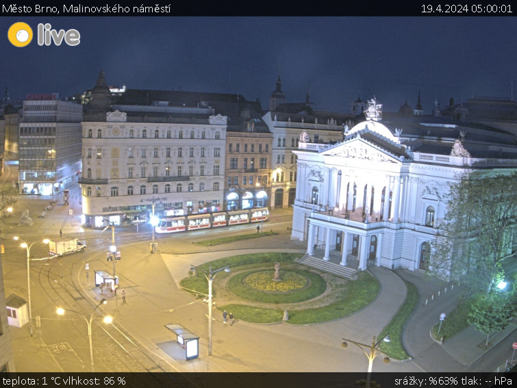 Město Brno - Malinovského náměstí - 19.4.2024 v 05:00