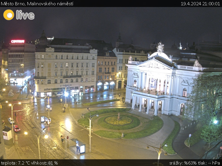 Město Brno - Malinovského náměstí - 19.4.2024 v 21:00