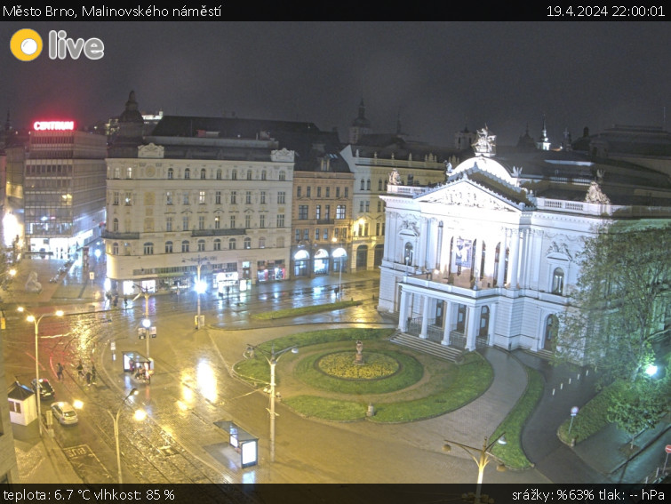 Město Brno - Malinovského náměstí - 19.4.2024 v 22:00