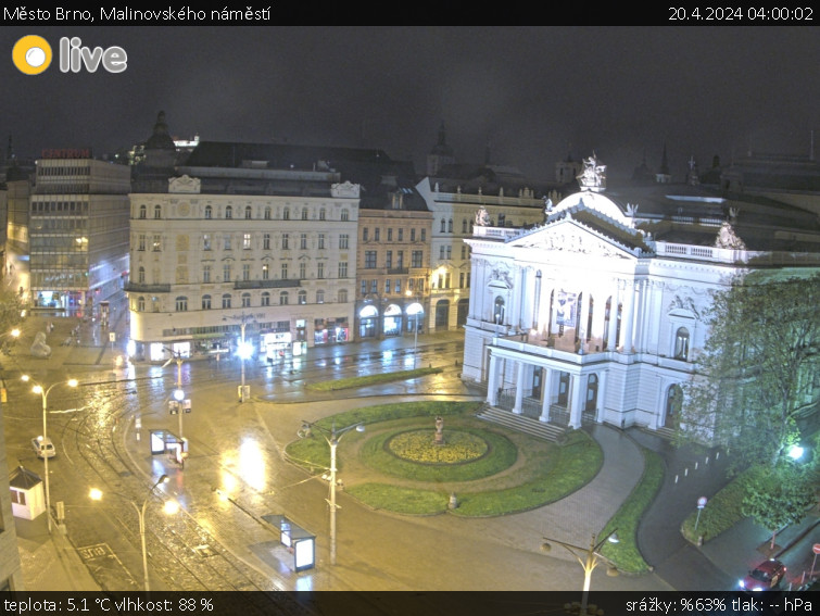 Město Brno - Malinovského náměstí - 20.4.2024 v 04:00