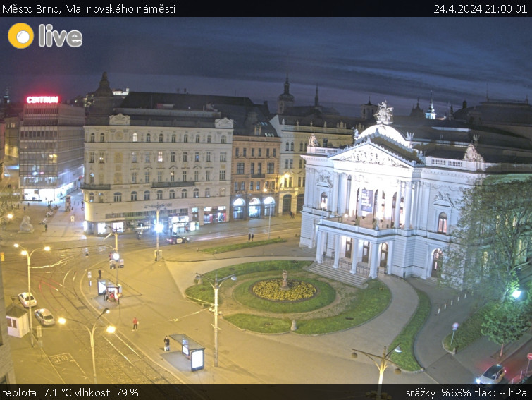 Město Brno - Malinovského náměstí - 24.4.2024 v 21:00