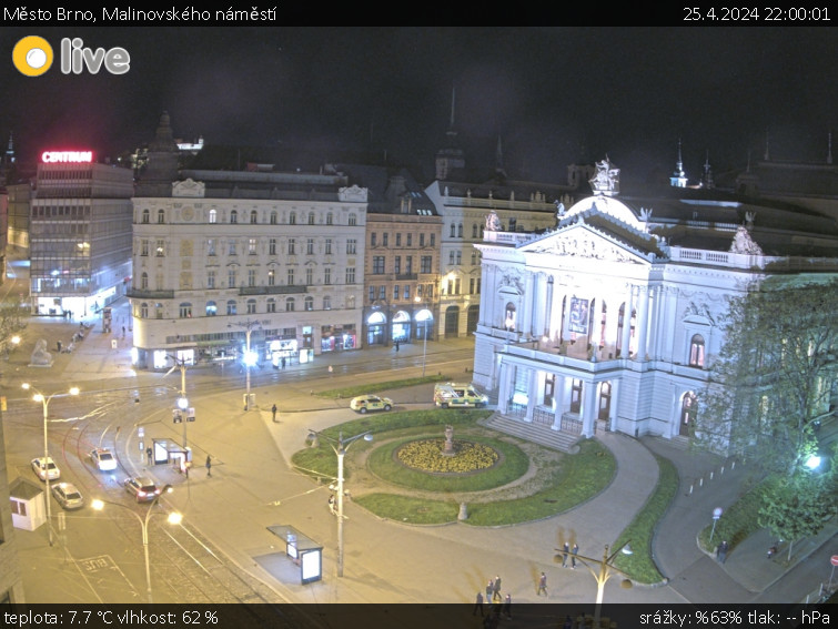 Město Brno - Malinovského náměstí - 25.4.2024 v 22:00