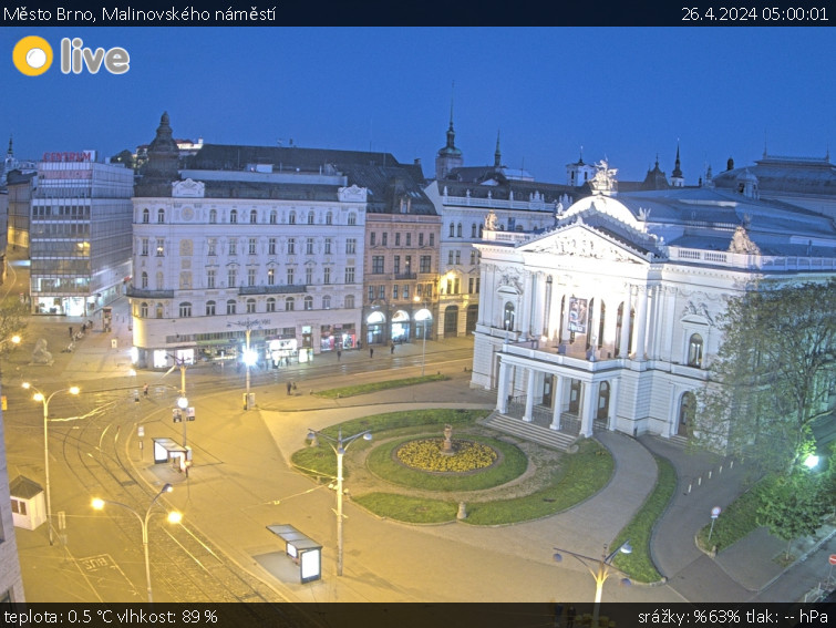 Město Brno - Malinovského náměstí - 26.4.2024 v 05:00