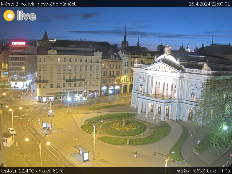 Město Brno - Malinovského náměstí - 26.4.2024 v 21:00