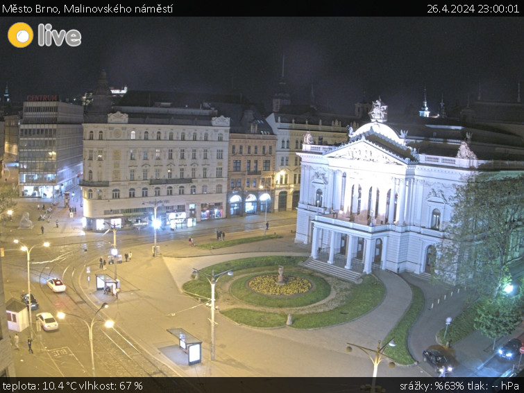 Město Brno - Malinovského náměstí - 26.4.2024 v 23:00