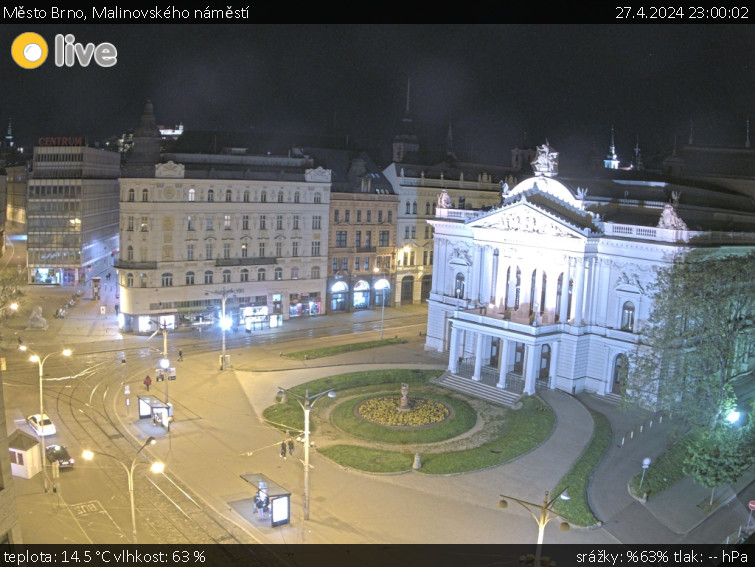 Město Brno - Malinovského náměstí - 27.4.2024 v 23:00