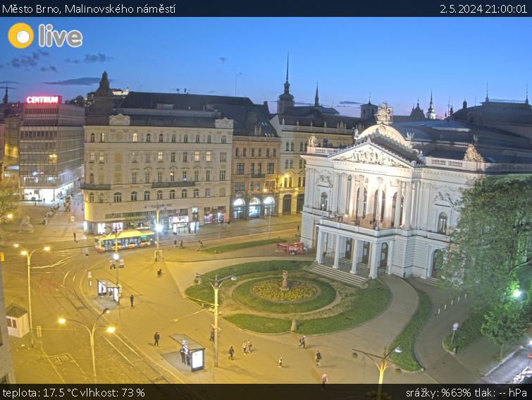 Město Brno - Malinovského náměstí - 2.5.2024 v 21:00