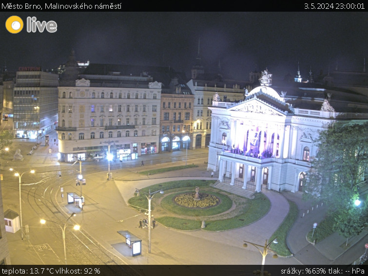 Město Brno - Malinovského náměstí - 3.5.2024 v 23:00