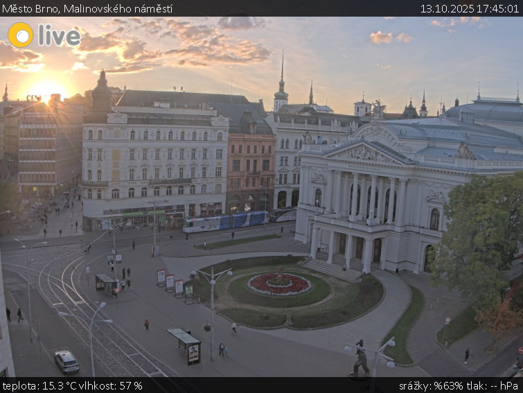 Město Brno - Malinovského náměstí - 13.10.2025 v 17:45 Město Brno - Malinovského náměstí - 13.10.2025 v 17:45