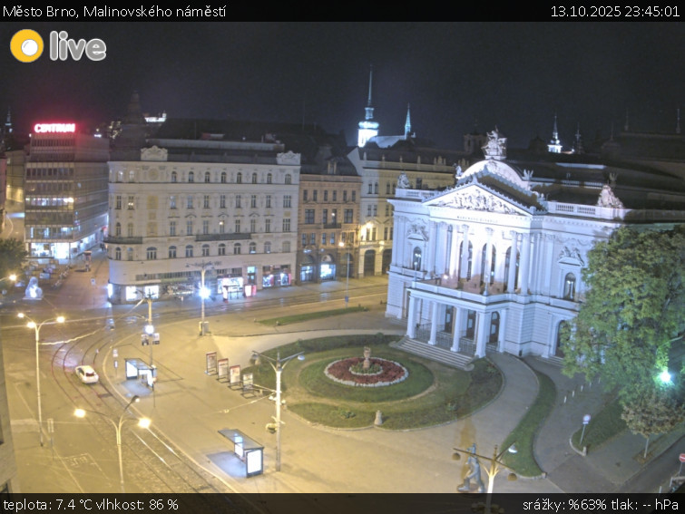 Město Brno - Malinovského náměstí - 13.10.2025 v 23:45 Město Brno - Malinovského náměstí - 13.10.2025 v 23:45