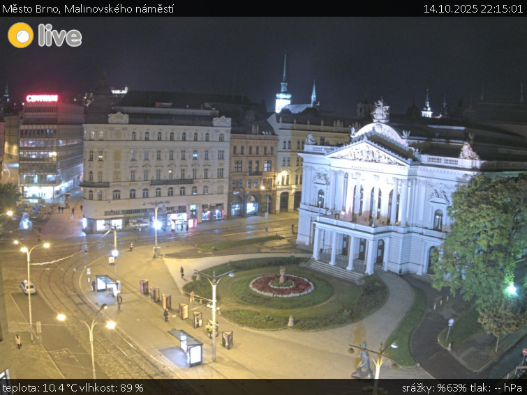 Město Brno - Malinovského náměstí - 14.10.2025 v 22:15 Město Brno - Malinovského náměstí - 14.10.2025 v 22:15