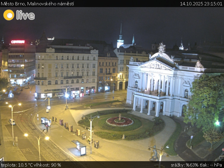 Město Brno - Malinovského náměstí - 14.10.2025 v 23:15 Město Brno - Malinovského náměstí - 14.10.2025 v 23:15