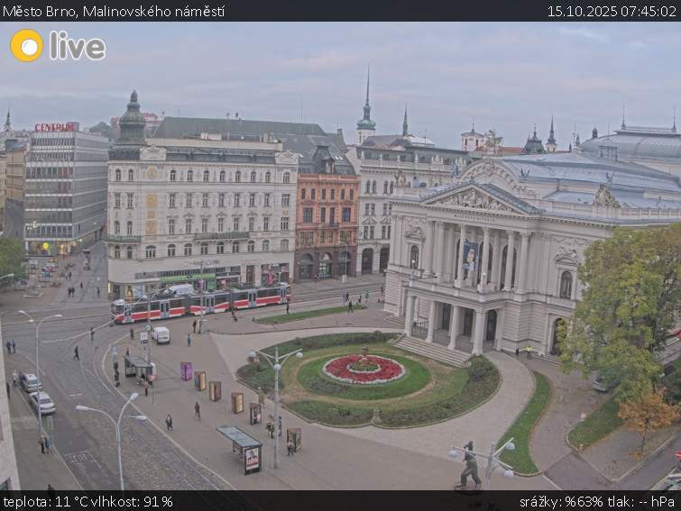 Město Brno - Malinovského náměstí - 15.10.2025 v 07:45 Město Brno - Malinovského náměstí - 15.10.2025 v 07:45